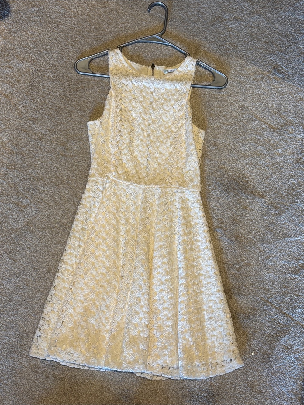 White Lace Fit-and-Flare Dress